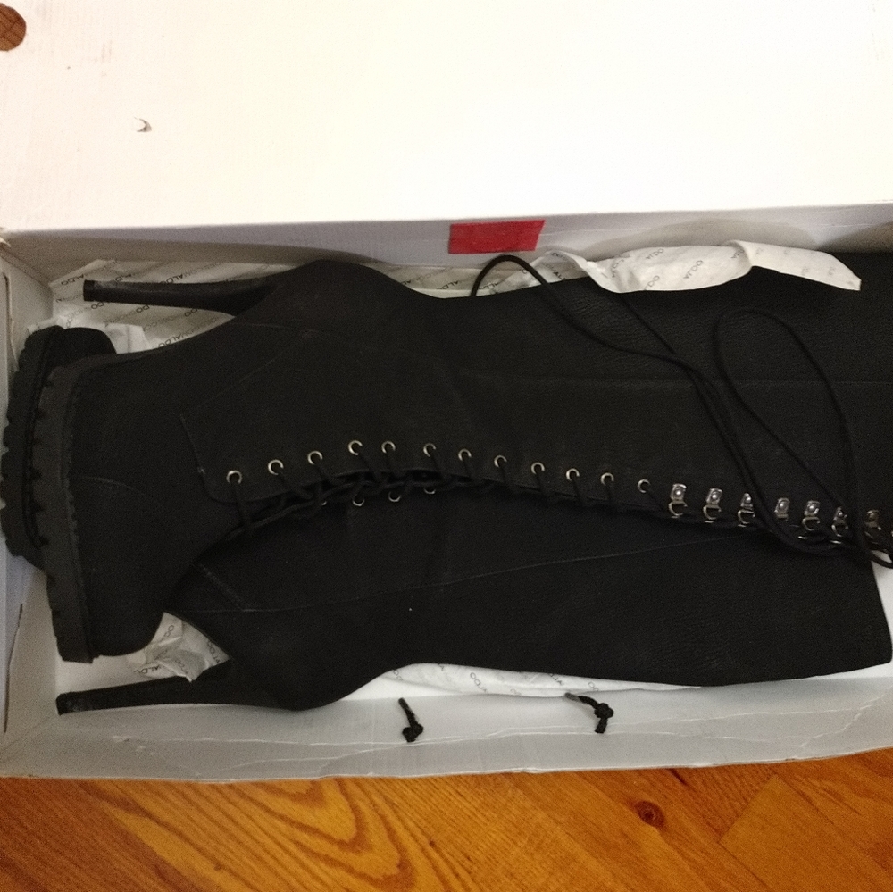Aldo laced up knee high boots